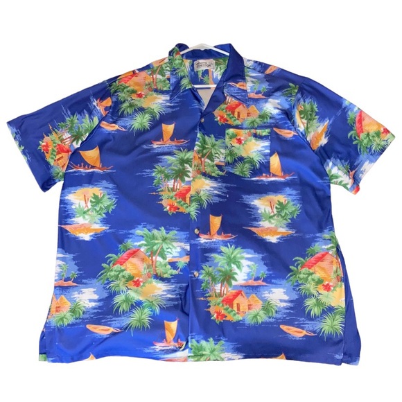 Vintage Pennshire Floral Hawaiian Shirt BIG MAN 2XL (H) - Picture 1 of 7